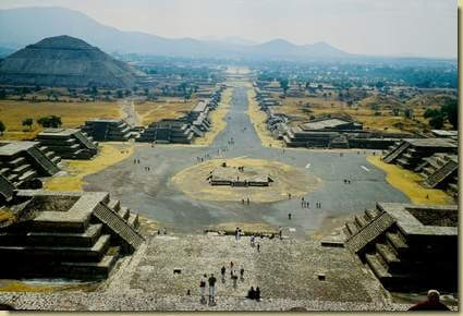 Teotihuacan - panorama del sito archeologico dalla Piramide...